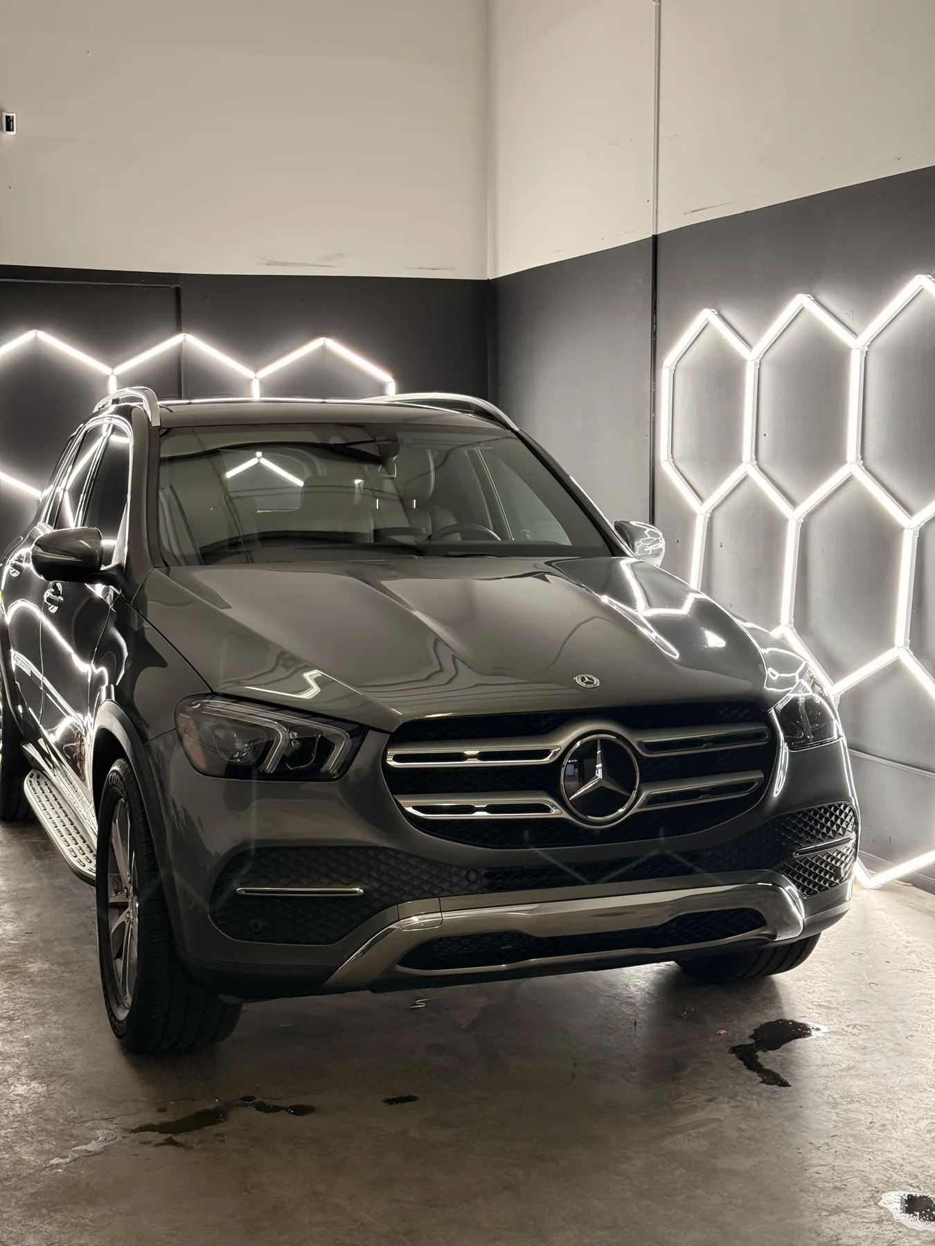 Black Mercedes-Benz GLE displayed in the Tekta Auto Care studio